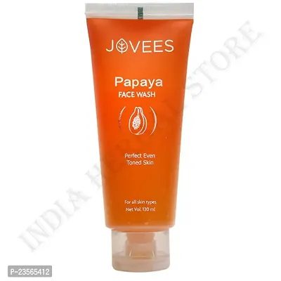 Jovees Herbal Papaya Face Wash For Women/Men | Brightening and Glowing Skin | Removes Pigmentation and Dark Spots | For All Skin Types 120 ML (Pack of 2)-thumb0