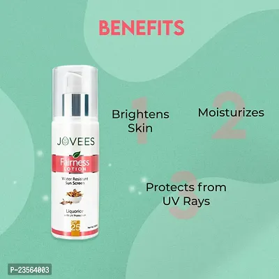 Jovees Herbal Sunscreen Fairness Lotion SPF 25 | For Women/Men | UV Protection, Water Resistant, Brightening and Moisturizing Lotion | Paraben and Alcohol Free | 100ML-thumb4