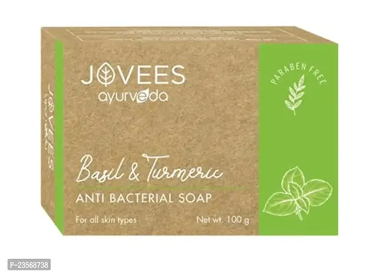 Jovees Herbal Orange Peel  Honey Soap 100 g, Basil Turmeric Anti Bacterial 100 g, Cinnamon  Neem Anti Acne Face Bar 75 g, Shea Butter  Aloe Vera Hydrating 100 g Soap Combo 4-thumb4