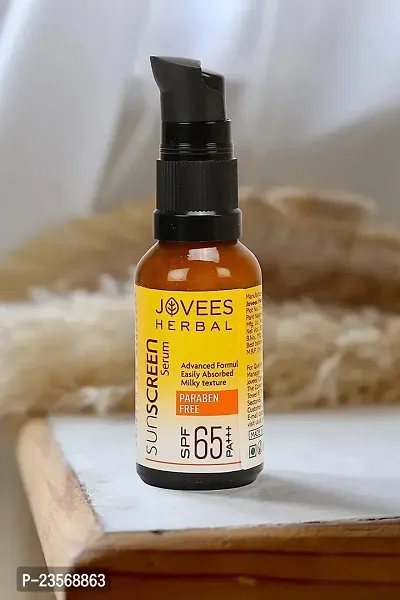 Jovees Sunscreen Face Serum SPF 65 with Green tea, Carrot and Sunflower extract, Broad spectrum Sun protection, Light weight  Water Resistant- For Oily  Acne Prone Skin - 30ml-thumb5