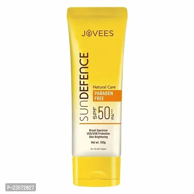 Jovees Herbal Sun Defence Cream SPF 50 | Broad Spectrum PA+++ | UVA/UVB Protection | Lightweight | Quick Absorption | For All Skin Types 100G