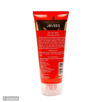 Jovees Herbal De-Tan Face Pack For Women/Men| Tan Removal and Skin brightening | Natural Ingredients |100 GM (Pack of 1) New-thumb2