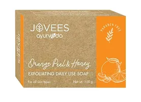 Jovees Herbal Orange Peel  Honey Soap 100 g, Basil Turmeric Anti Bacterial 100 g, Cinnamon  Neem Anti Acne Face Bar 75 g, Shea Butter  Aloe Vera Hydrating 100 g Soap Combo 4-thumb1