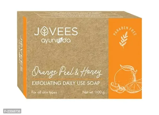 Jovees Herbal Orange Peel  Honey Soap 100 g, Basil Turmeric Anti Bacterial 100 g, Cinnamon  Neem Anti Acne Face Bar 75 g, Shea Butter  Aloe Vera Hydrating 100 g Soap Combo 4-thumb2