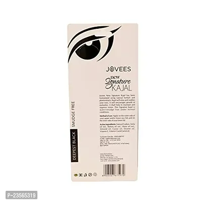 Jovees Herbal New Signature Kajal With Extra Smooth Tip, 3 gms | Herbal Kohl | Smudge Free | Lasts Upto 6 Hours | Deepest Black-thumb2