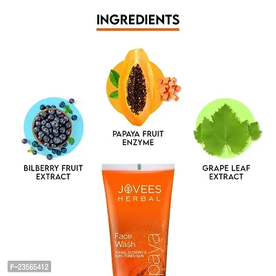 Jovees Herbal Papaya Face Wash For Women/Men | Brightening and Glowing Skin | Removes Pigmentation and Dark Spots | For All Skin Types 120 ML (Pack of 2)-thumb4