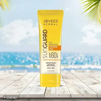 Jovees Herbal Sun Guard Lotion SPF 60 PA++++ | 3 in 1 Matte Lotion | Daily Use, UVA/UVB Protection, Moisture Balance, Even Tone Skin | Boot star 4 Rating | For Women/Men 100 ML-thumb3