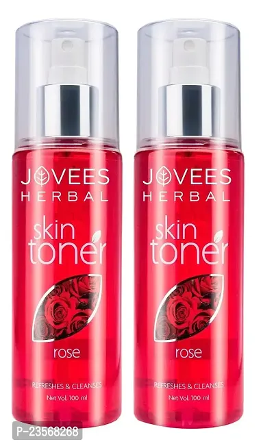 Jovees Herbal Rose Skin Toner| For Youthful Skin, Tightens Pores, Healthy Glow | 100% Natural | For Normal to Dry Skin | Paraben and Alcohol Free Pack of 2