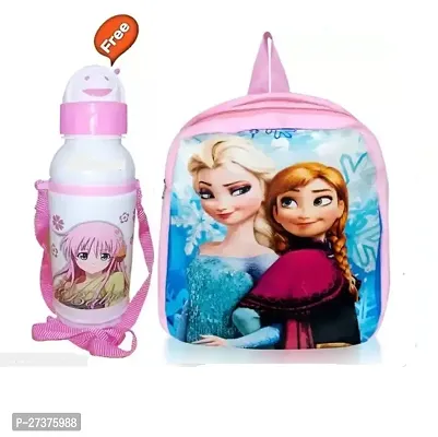 Kids Bag With Free Water Bottle Kids Soft Cartoon Animal Velvet Plush School Backpack Bag for 2 to 5 Years Baby/Boys/Girls Nursery, Preschool, Picnic-thumb0