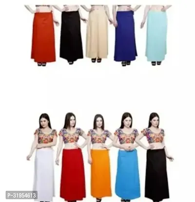 Comfortable Multicoloured Cotton Solid Saree Peticoat For Women-Pack Of 10