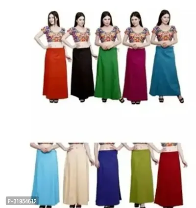 Comfortable Multicoloured Cotton Solid Saree Peticoat For Women-Pack Of 10