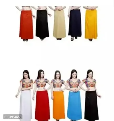 Comfortable Multicoloured Cotton Solid Saree Peticoat For Women-Pack Of 10