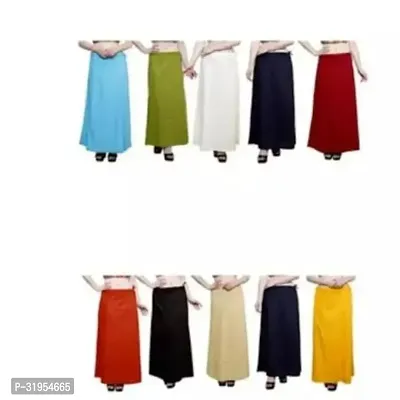 Comfortable Multicoloured Cotton Solid Saree Peticoat For Women-Pack Of 10