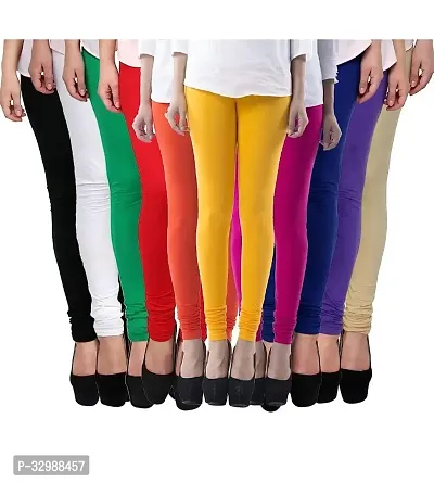 Stylish Cotton Blend Solid Legging for Women, Pack of 10-thumb0