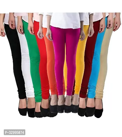 Stylish Cotton Blend Solid Legging for Women, Pack of 10