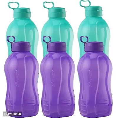Plastic Fridge Bottle for Fridge, for Home Office Gym School Boy, Unbreakable 1000 ml Bottle  (Pack of 6, Plastic)-thumb0