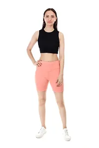 Trendy Polyester yoga short for women Pink-thumb3