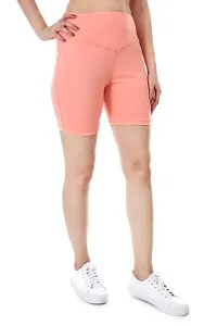 Trendy Polyester yoga short for women Pink-thumb1