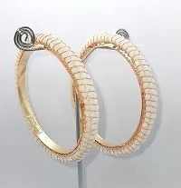 Traditional Gold Plated Marvellous Designer Pearl (golden and white) Kangan/Kadaa/Bracelet/Bangles for Women and girls (pack of 2 pcs.)-thumb4