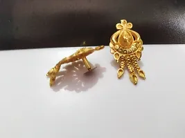 Beautiful Gold plated 3Leaf Chain fall Crown stud-thumb2