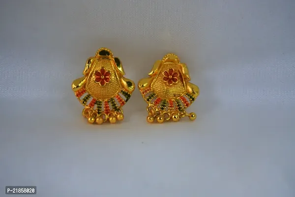 Beautiful Gold plated meena Stud-thumb0