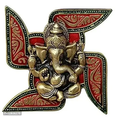 SP Handicrafts Swastik Ganesha Wall Hanging 20 * 5 *20 Inches, Multicolour,-thumb2