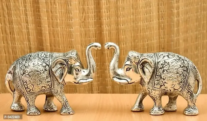 Matel elephant statue Gold polish 2 pcs set for your home, office decorative Showpiece-thumb0