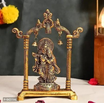 Gold pated metal Handicrafts Radha Krishna Radha Krishna MURTI Playing Flute Decorative Showpiece