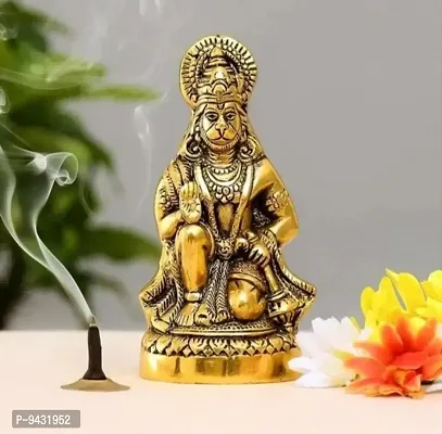 Metal  hanuman ji idol Bajrangbali murti Gift Article Home Decor Pawan Putra, Alija Decorative Showpiece-thumb0