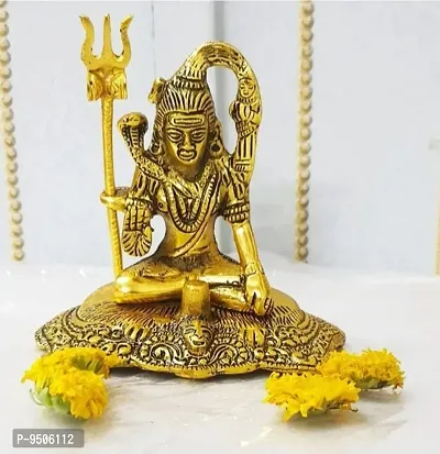 Gold plated Lord Shiva Idol For Home Decor Mandir Pooja Temple  Gifts Decorative Showpiece