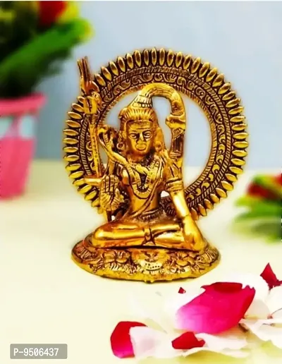 Gold plated Lord Shiva Idol For Home Decor Mandir Pooja Temple  Gifts Decorative Showpiece
