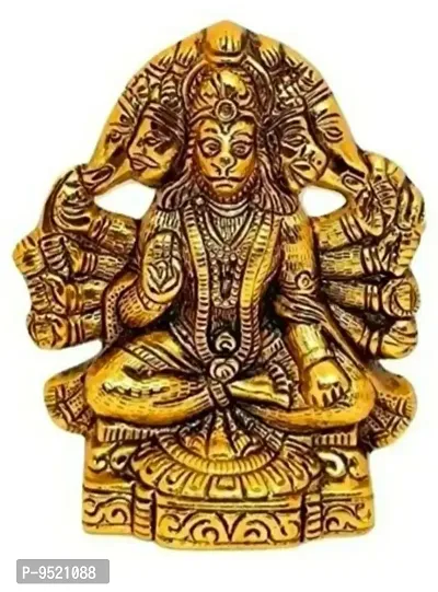 Metal Hanuman Bajrangbali Statue Murti Idol for Home Office Decor Decorative Showpiece-thumb0