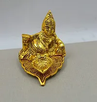 Brass Kuber on Leaf with Diya-thumb2