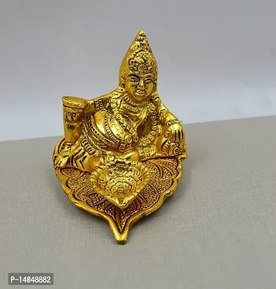 Brass Kuber on Leaf with Diya-thumb3