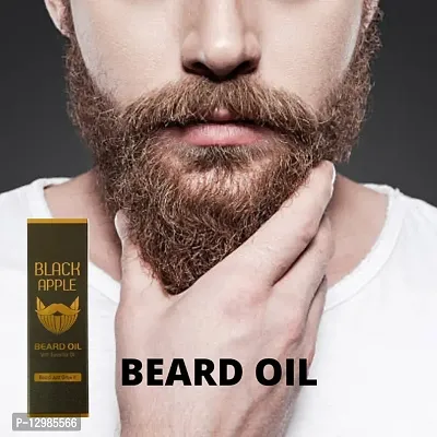 BLACK APPLE Beard  Mustache Oil for Beard  Mustache Hair Growth with Natural Ingredients, Beard  Mustache Serum