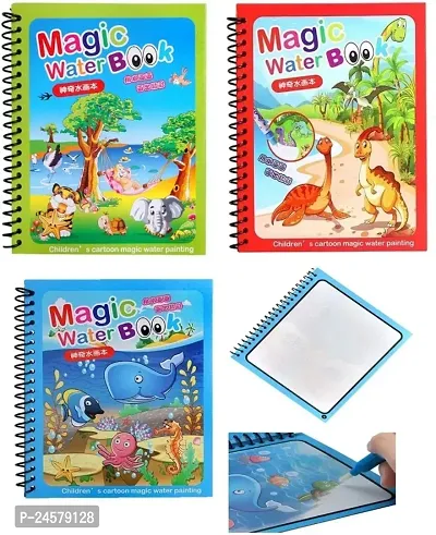 Magic Water Book for Kids for Children Reusable Book (Random Theme) (Pack of 3)-thumb0
