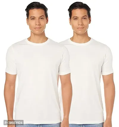 Men Solid Round Neck Polyester  T-Shirt 2 PC-thumb0