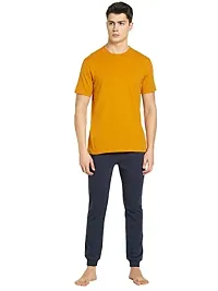 Athleisure Men's Regular Fit cotton T-Shirt (Yellow)-thumb4