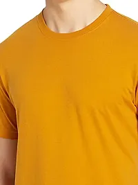 Athleisure Men's Regular Fit cotton T-Shirt (Yellow)-thumb2