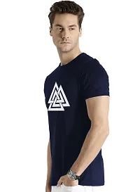 Global IMPEX Men's Regular Fit Printed Cotton T-Shirt Navy Blue-thumb1