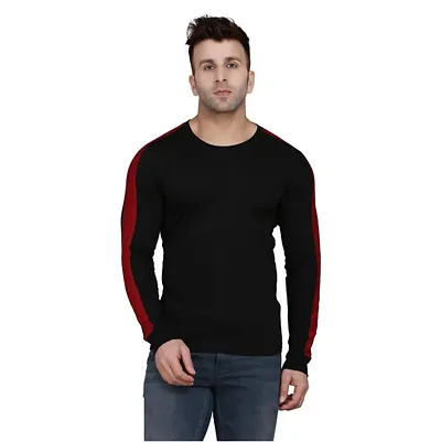 Sejas | Regular Fit Solid Men's Round Neck Full Sleeve Blend T Shirt Size (XL) Pack of (1)