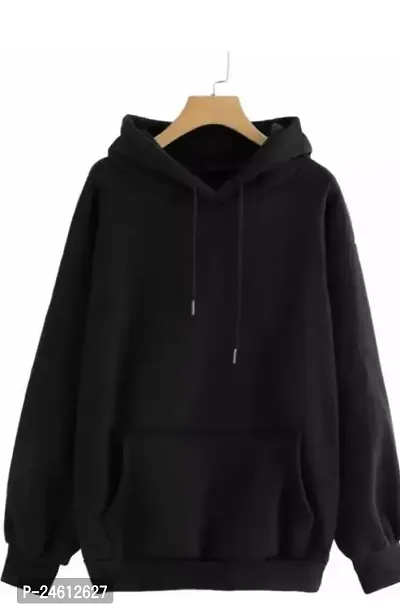 Stylish Black Cotton Hoodies For Men-thumb0