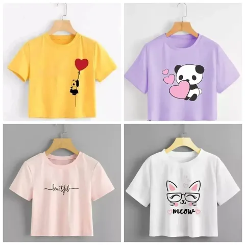 Pack Of 4 Crop Top/Crop T-Shirt Combo