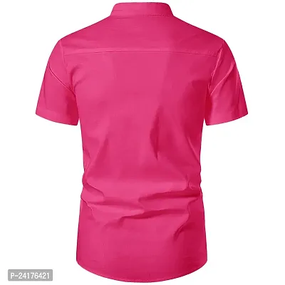 Reliable Pink Cotton Solid Short Length Kurta For Men-thumb4