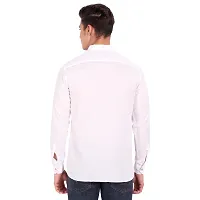 Elegant White Cotton Solid Long Sleeves Casual Shirts For Men-thumb2