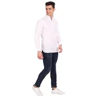 Elegant White Cotton Solid Long Sleeves Casual Shirts For Men-thumb4