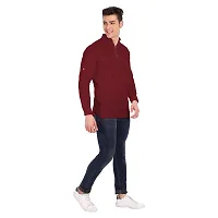 Elegant Maroon Cotton Solid Long Sleeves Casual Shirts For Men-thumb4