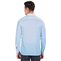 Elegant Turquoise Cotton Solid Long Sleeves Casual Shirts For Men-thumb2