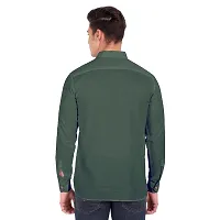 Elegant Green Cotton Solid Long Sleeves Casual Shirts For Men-thumb2