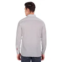 Elegant Grey Cotton Solid Long Sleeves Casual Shirts For Men-thumb2